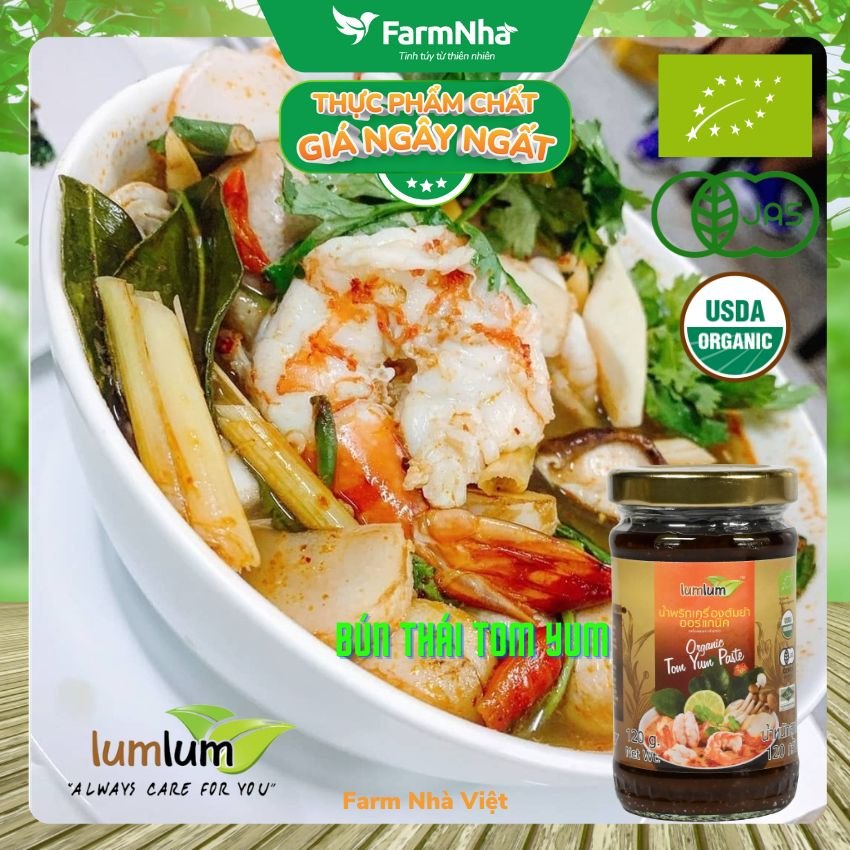 Sốt Tom Yum hữu cơ 120g Lumlum Organic Tom Yum Sauces - Hương Vị Thái Lan Tinh Khiết