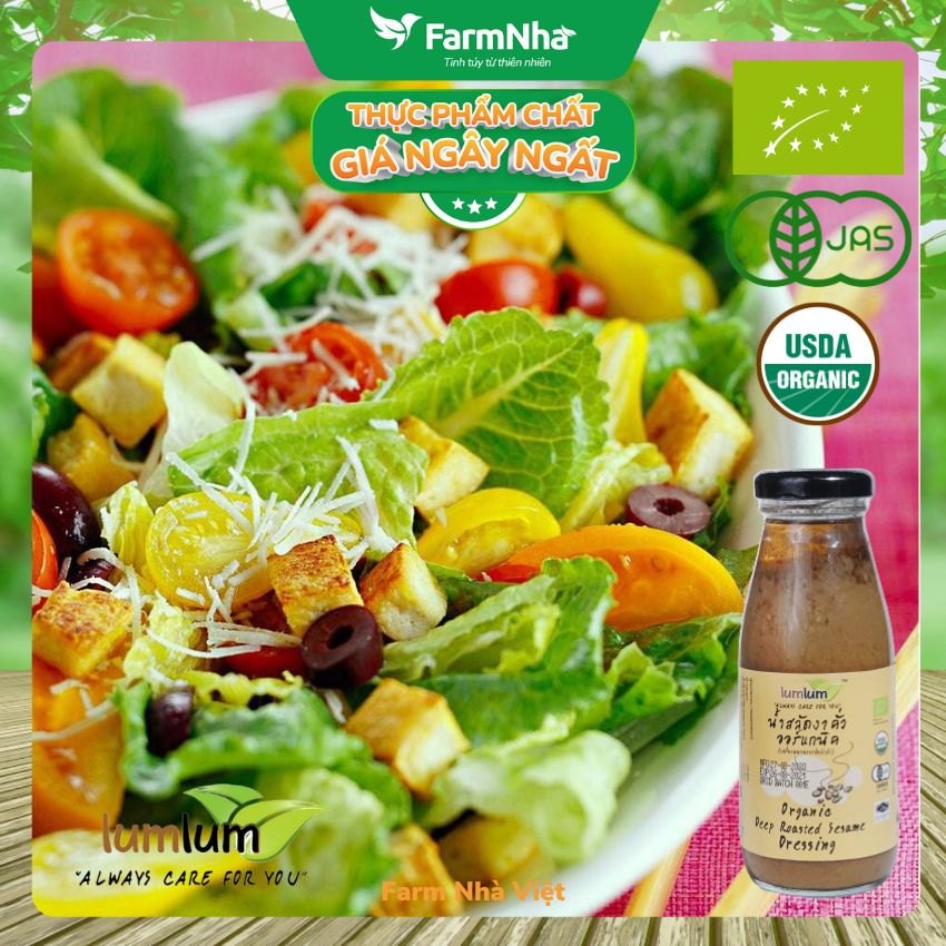 Sốt Mè Rang Hữu Cơ 175ml Lumlum Organic Deep Roasted Sesame Dressing - Hương Vị Châu Á Tuyệt Hảo