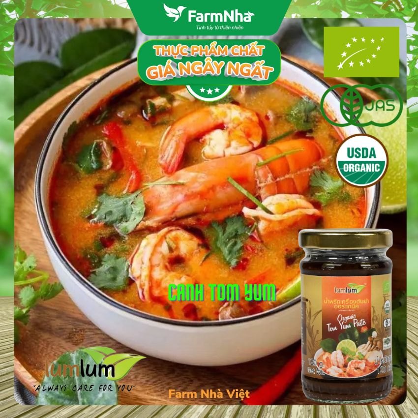 Sốt Tom Yum hữu cơ 120g Lumlum Organic Tom Yum Sauces - Hương Vị Thái Lan Tinh Khiết