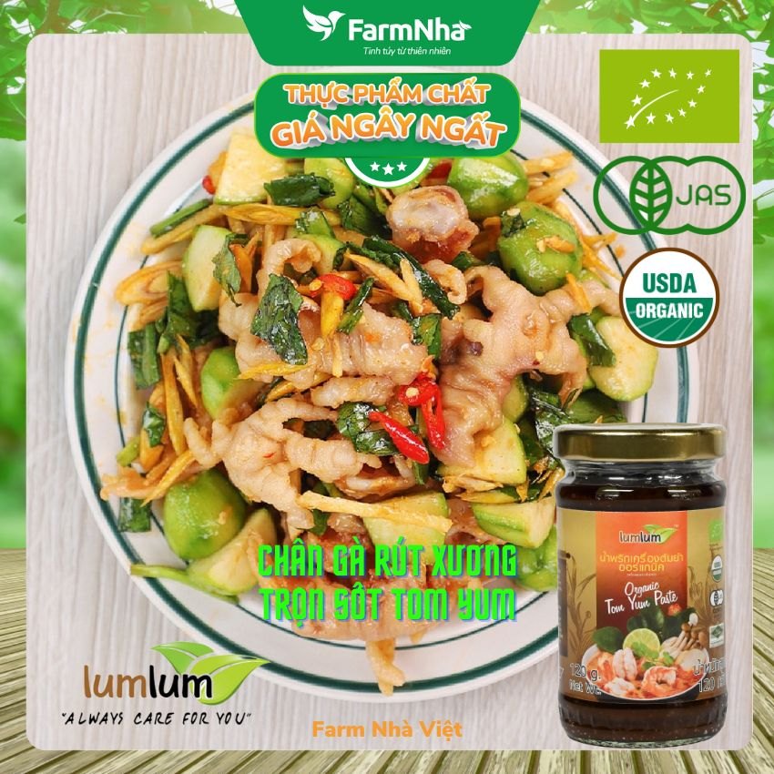 Sốt Tom Yum hữu cơ 120g Lumlum Organic Tom Yum Sauces - Hương Vị Thái Lan Tinh Khiết