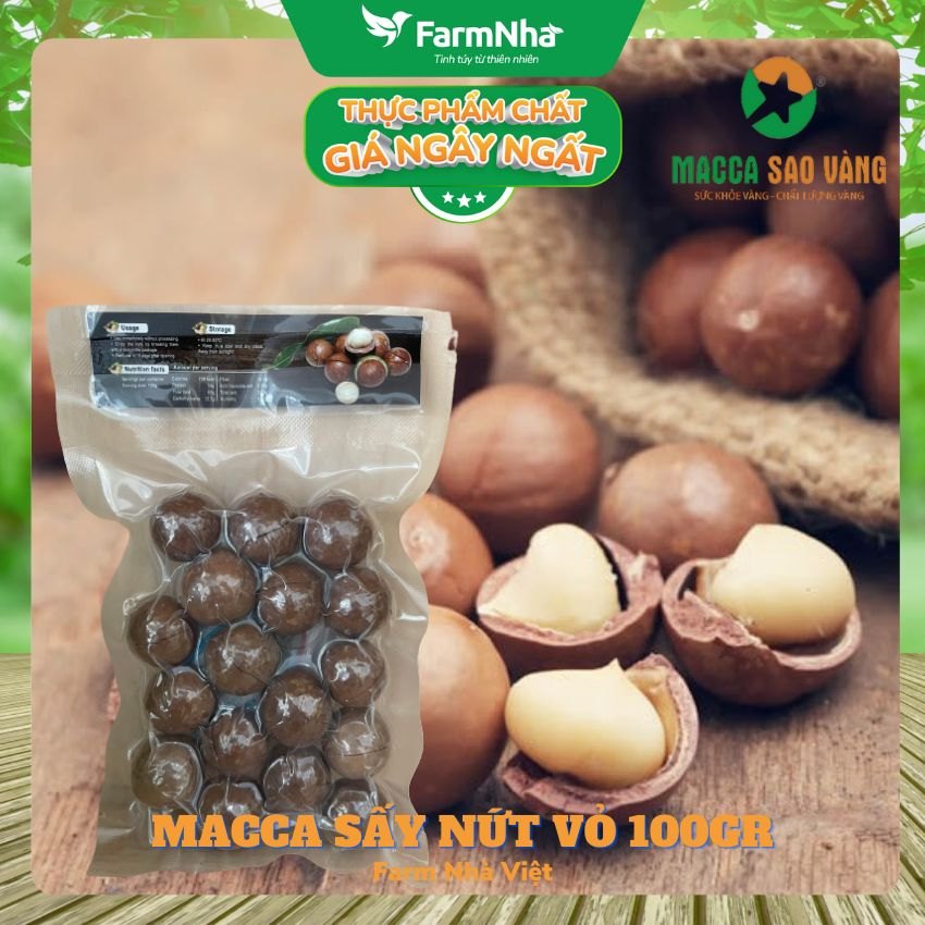 Macca Nứt Vỏ Sao Vàng Túi 100gr – Giúp cuộc sống khỏe mạnh