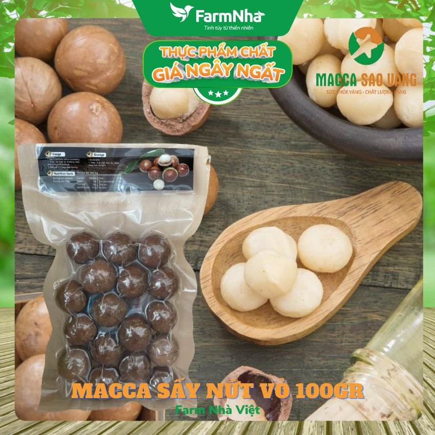 Macca Nứt Vỏ Sao Vàng Túi 100gr – Giúp cuộc sống khỏe mạnh