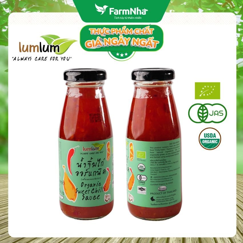 Sốt Ớt Chua Ngọt Hữu Cơ Lumlum 200g Organic Sweet Chilli Sauce - Đánh Thức Vị Giác Cùng Organic Sweet Chilli Sauce