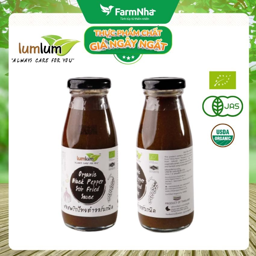 Sốt Tiêu Đen Hữu Cơ Lumlum 200g – Organic Black Pepper Stir Fried Sauce - Hương Vị Tinh Tế Từ Thái Lan