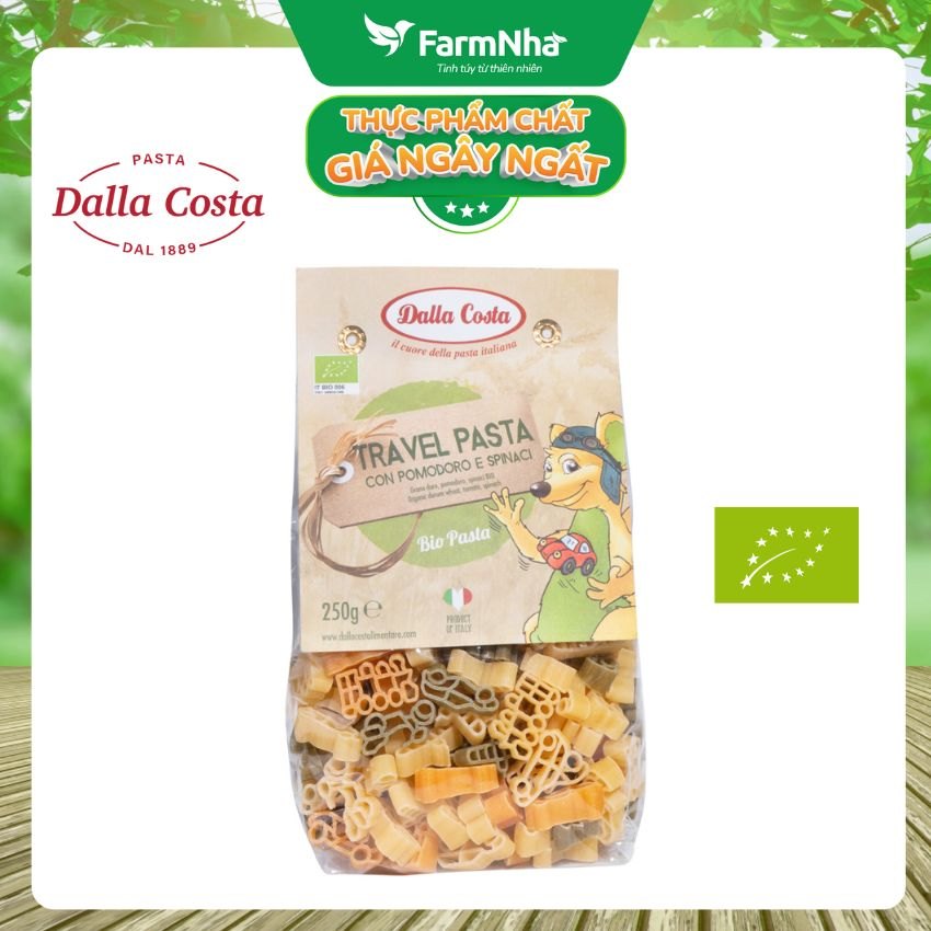 Nui Hữu Cơ Rau Củ Cho Bé Dalla Costa Hình Tàu Xe 250g - Dalla Costa Organic Baby Pasta Travel