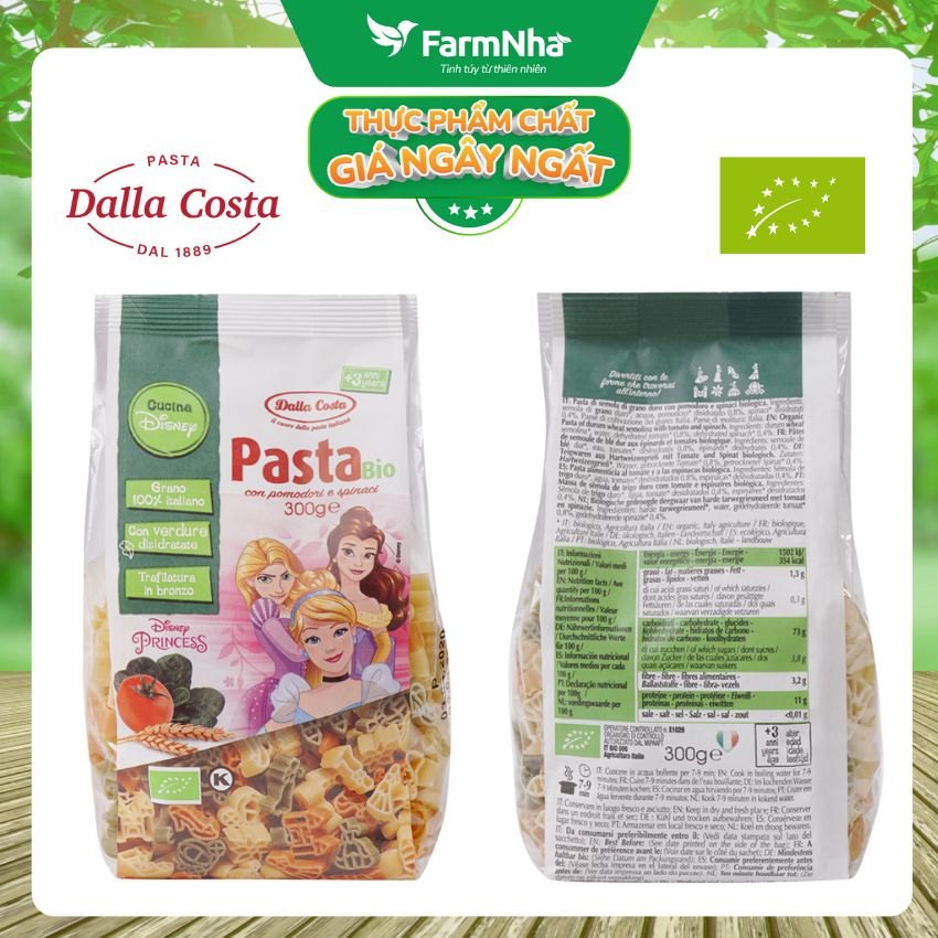 Nui Hữu Cơ Rau Củ Cho Bé Dalla Costa Hình Công Chúa DisNey 300g - Dalla Costa Organic Pasta Bio Disney Princess