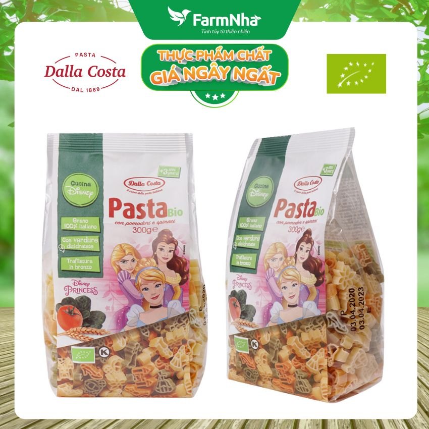 Nui Hữu Cơ Rau Củ Cho Bé Dalla Costa Hình Công Chúa DisNey 300g - Dalla Costa Organic Pasta Bio Disney Princess