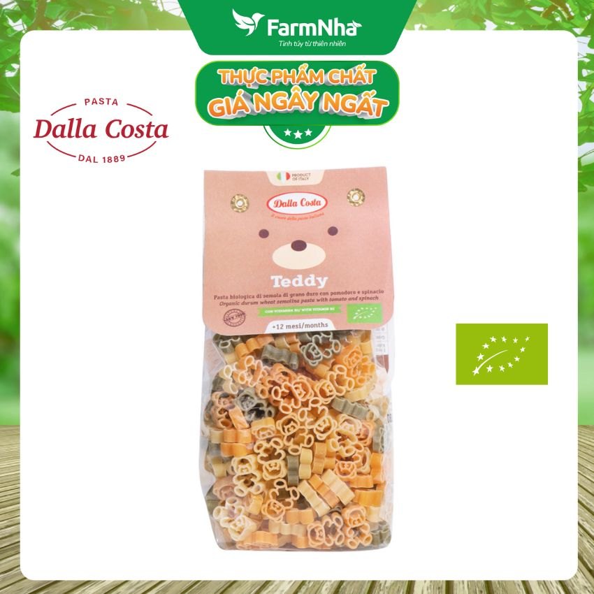 Nui Hữu Cơ Rau Củ Cho Bé Dalla Costa Hình Gấu 200g - Dalla Costa Organic Baby Pasta Teddy