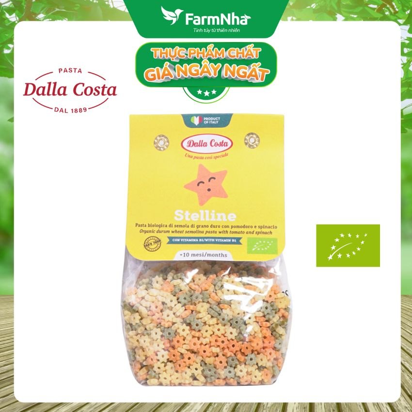 Nui Hữu Cơ Rau Củ Cho Bé Dalla Costa Hình Sao 200g - Dalla Costa Organic Baby Pasta Stelline