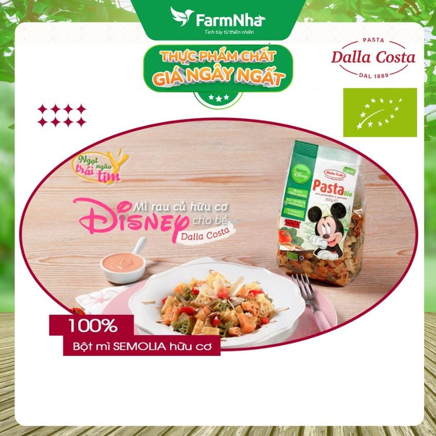 Nui Hữu Cơ Rau Củ Cho Bé Dalla Costa Hình Chuột Mickey 300g - Dalla Costa Organic Pasta Bio Mickey Mouse