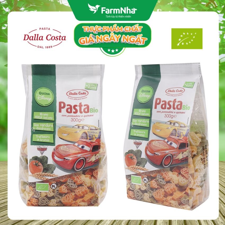 Nui Hữu Cơ Rau Củ Cho Bé Dalla Costa Hình Ô Tô 300g - Dalla Costa Organic Pasta Bio Disney Pixar Cars