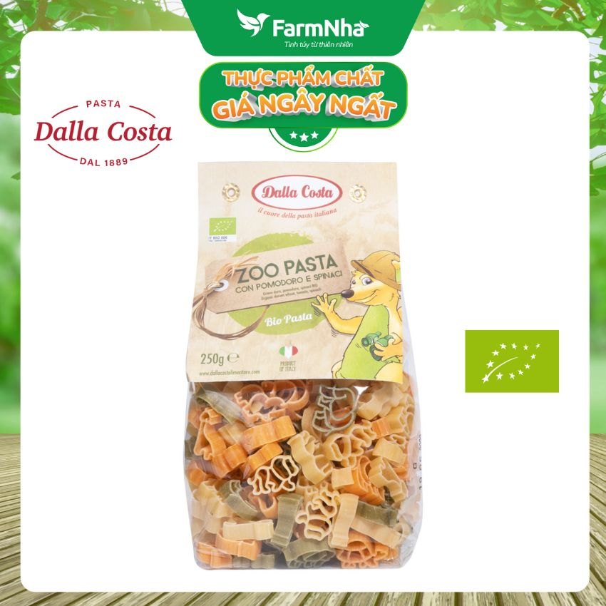 Nui Hữu Cơ Rau Củ Cho Bé Dalla Costa Hình Thú 250g - Dalla Costa Organic Baby Pasta Zoo