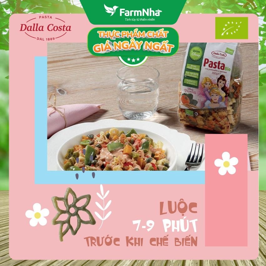 Nui Hữu Cơ Rau Củ Cho Bé Dalla Costa Hình Công Chúa DisNey 300g - Dalla Costa Organic Pasta Bio Disney Princess