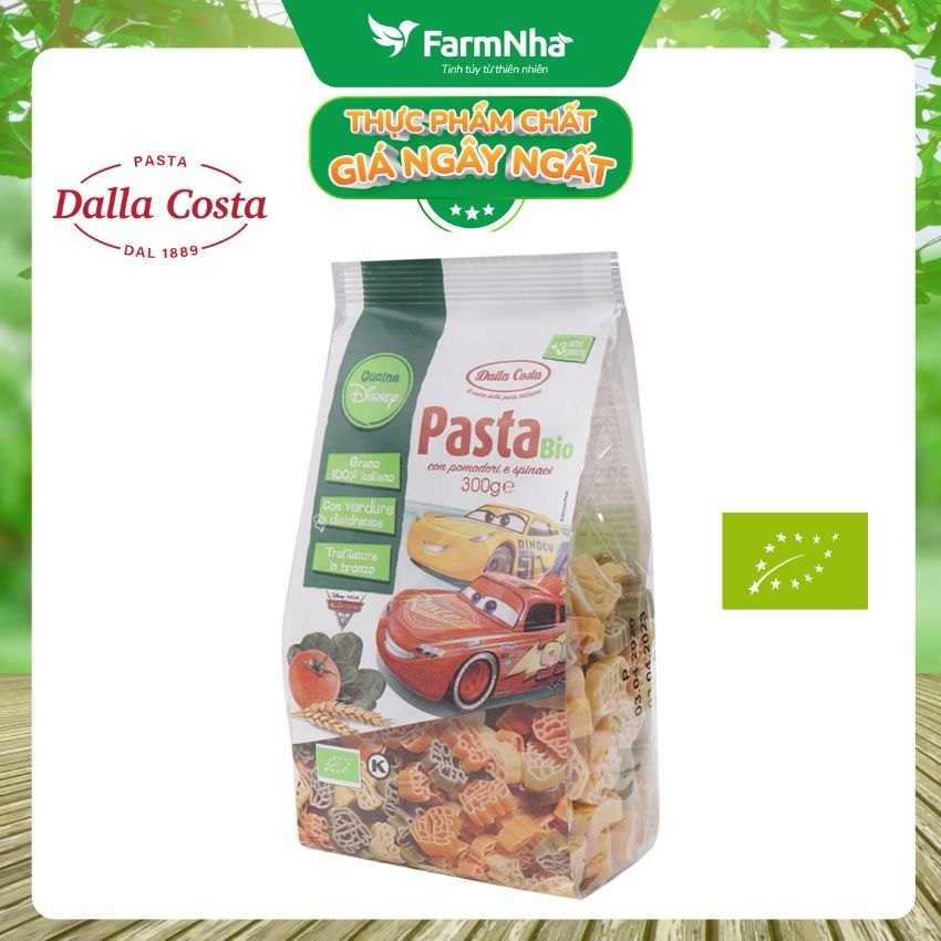 Nui Hữu Cơ Rau Củ Cho Bé Dalla Costa Hình Ô Tô 300g - Dalla Costa Organic Pasta Bio Disney Pixar Cars