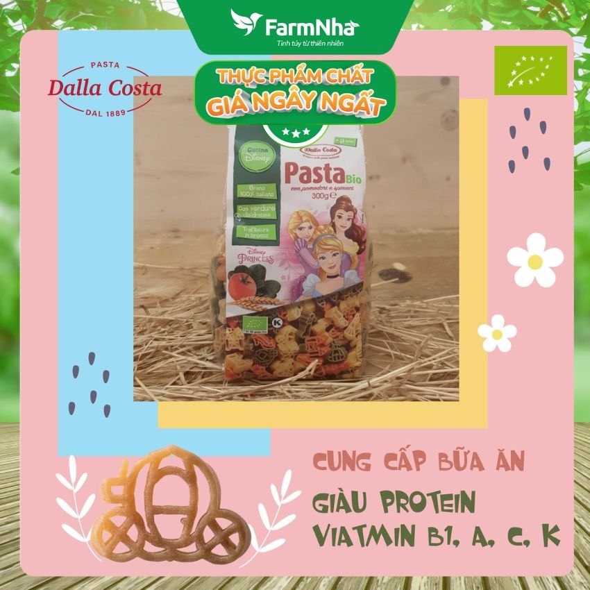 Nui Hữu Cơ Rau Củ Cho Bé Dalla Costa Hình Công Chúa DisNey 300g - Dalla Costa Organic Pasta Bio Disney Princess