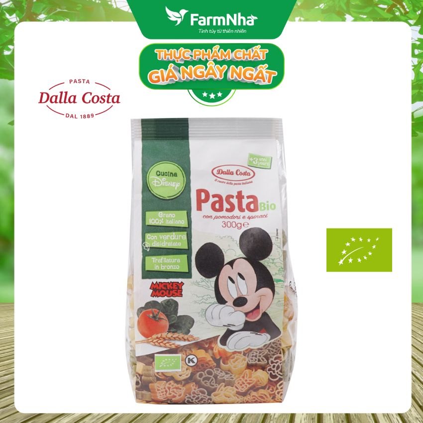 Nui Hữu Cơ Rau Củ Cho Bé Dalla Costa Hình Chuột Mickey 300g - Dalla Costa Organic Pasta Bio Mickey Mouse