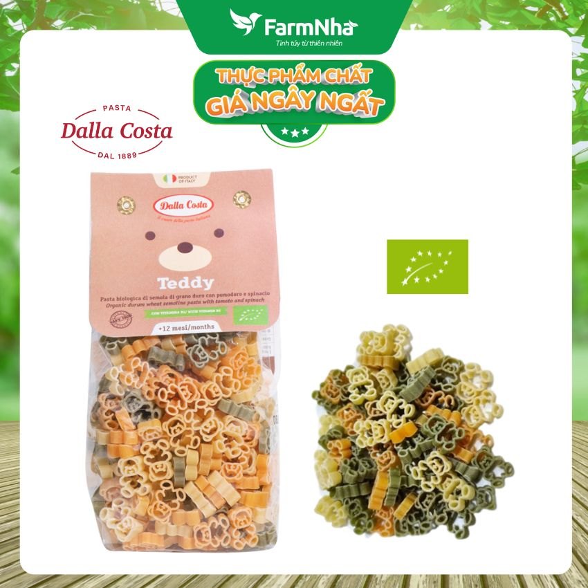 Nui Hữu Cơ Rau Củ Cho Bé Dalla Costa Hình Gấu 200g - Dalla Costa Organic Baby Pasta Teddy