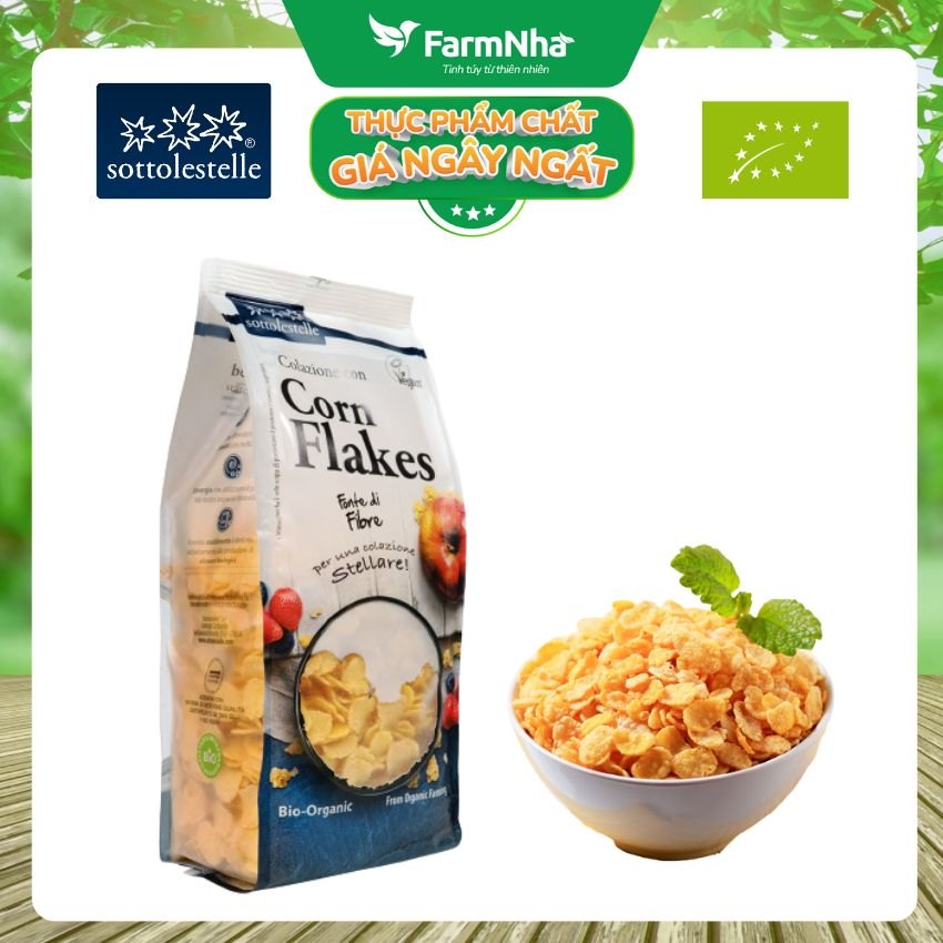 Ngũ Cốc Hữu Cơ Bắp Ngô Cán Dẹp 250g Sottolestelle Organic Corn Flakes