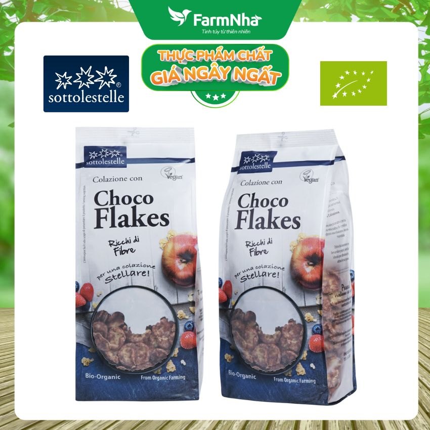 Ngũ Cốc Hữu Cơ Bắp Ngô Socola 300g Sottolestelle Organic Choco Flakes - Bữa Sáng Đầy Năng Lượng và Sức Khỏe