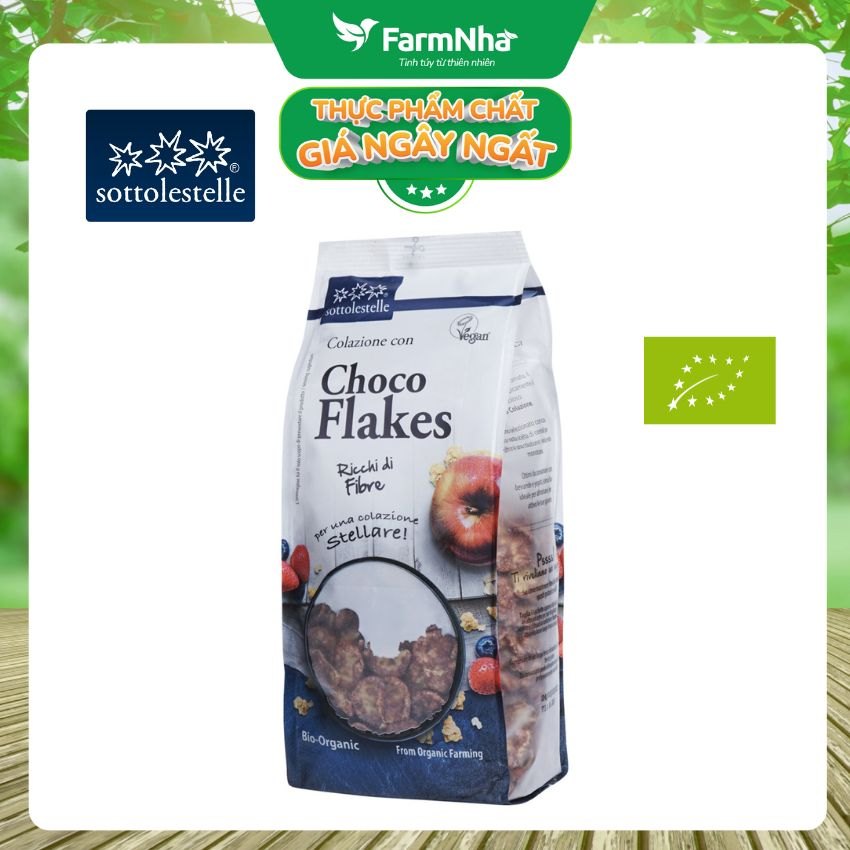 Ngũ Cốc Hữu Cơ Bắp Ngô Socola 300g Sottolestelle Organic Choco Flakes - Bữa Sáng Đầy Năng Lượng và Sức Khỏe