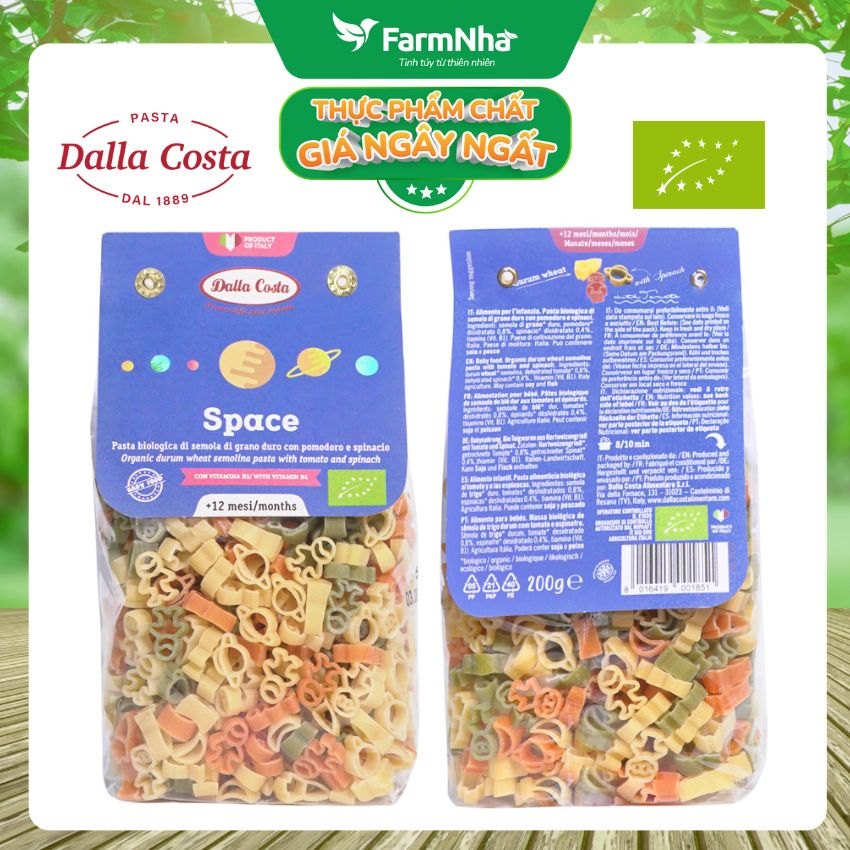 Nui Hữu Cơ Rau Củ Cho Bé Dalla Costa Hình Space 200g - Dalla Costa Organic Baby Pasta Space