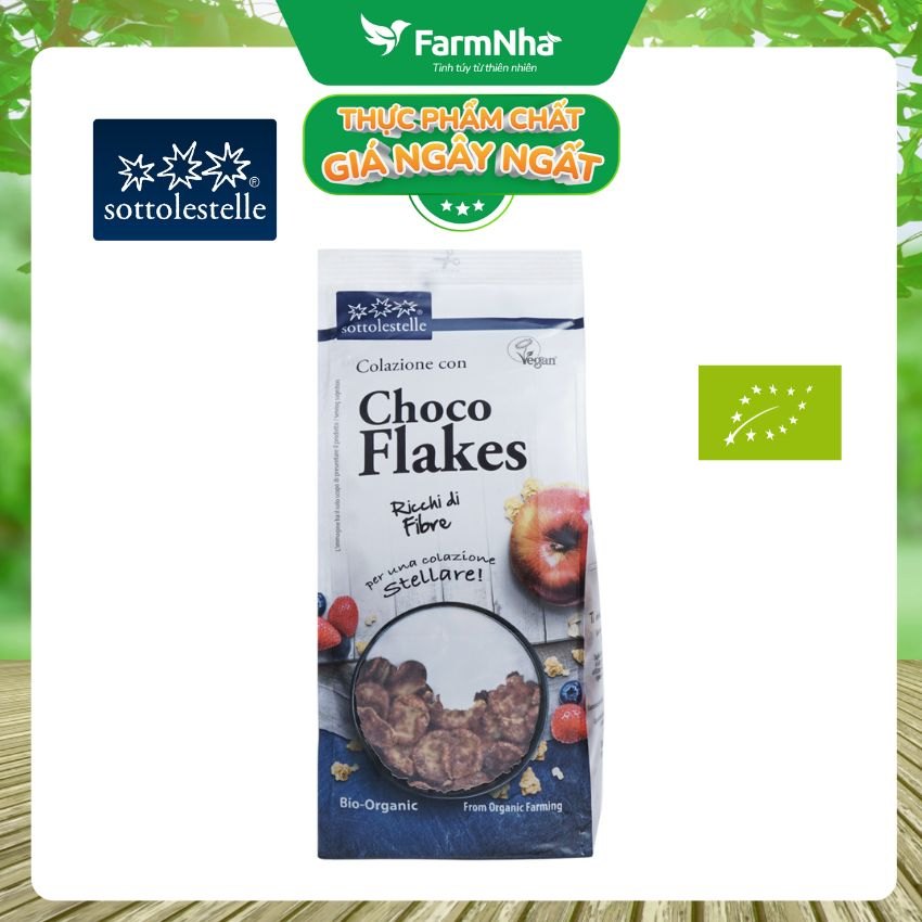 Ngũ Cốc Hữu Cơ Bắp Ngô Socola 300g Sottolestelle Organic Choco Flakes - Bữa Sáng Đầy Năng Lượng và Sức Khỏe