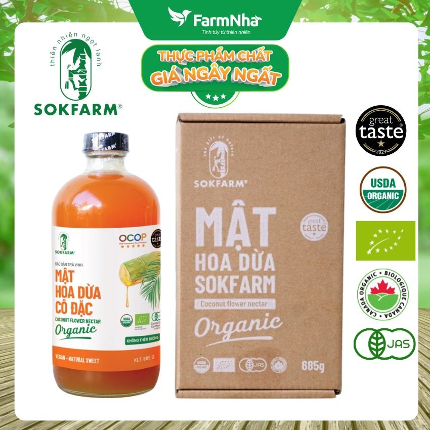 Mật hoa dừa Sokfarm 685gr - Bổ sung khoáng chất và kiểm soát đường huyết hiệu quả