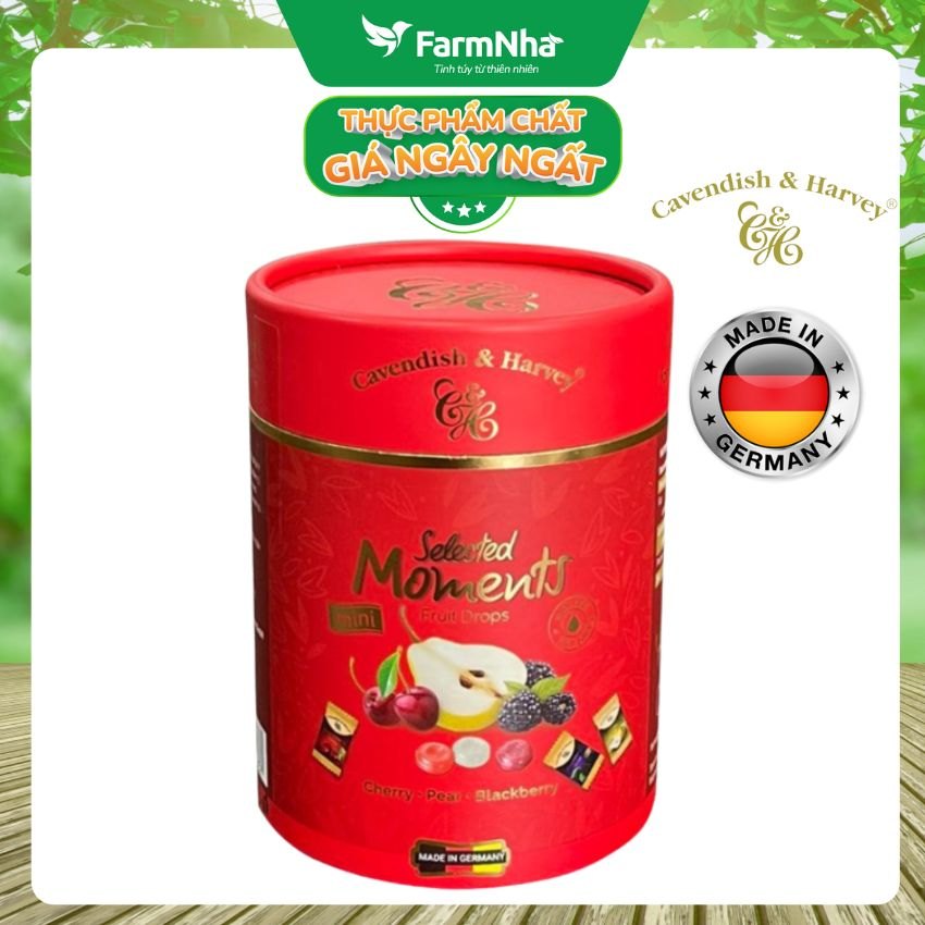 (Combo 5) Kẹo Cavendish & Harvey C&H 100g Selected Moments Fruit Drops Red - Hỗn hợp trái cây Lê, Anh đào, Dâu Đen