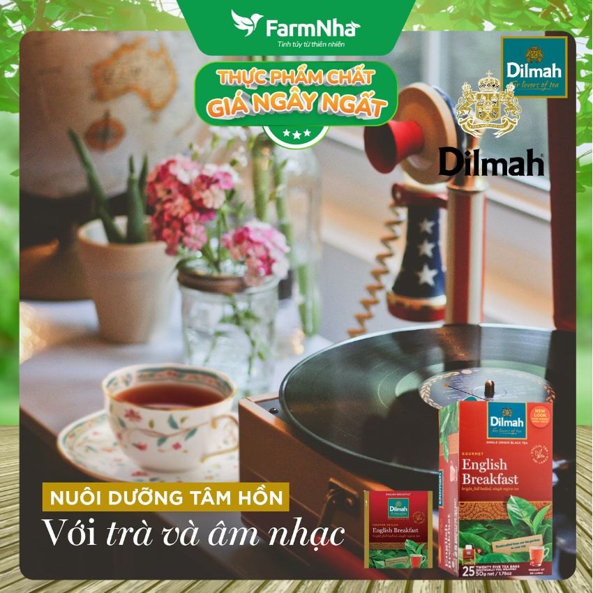 Trà Dilmah English Breakfast 50g (Túi bạc đặc biệt) 25 túi x 2g Trà Buổi Sáng - Tuyệt vời để khởi đầu một ngày mới