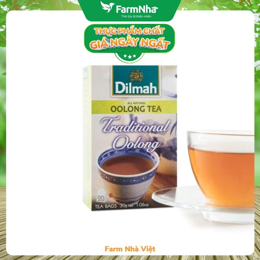 (Combo 3 Hộp) Trà Dilmah Traditional Oolong Tea All Natural 30g 20 túi lọc x 1.5gr Ô Long truyền thống - Tinh hoa trà Sri Lanka