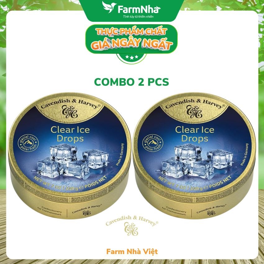 (Combo 2 Hộp) Kẹo Cavendish & Harvey Clear Ice 200g Mang Hương Vị Bắc Cực Mát lạnh Sảng Khoái