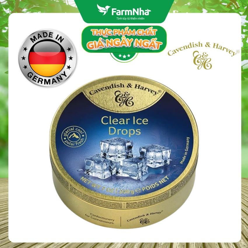 Kẹo Cavendish & Harvey Clear Ice 200g Mang Hương Vị Bắc Cực Mát lạnh Sảng Khoái