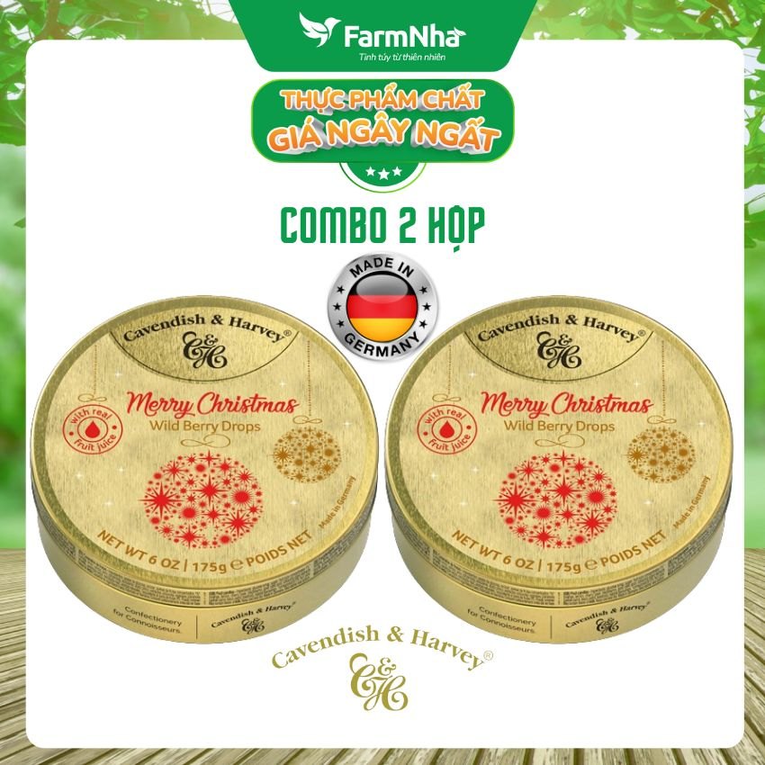 (Combo 2 Hộp) Kẹo Trái Cây Cavendish & Harvey Christmas 175g Wild Berry - Phiên Bản Đặc Biệt Giáng Sinh