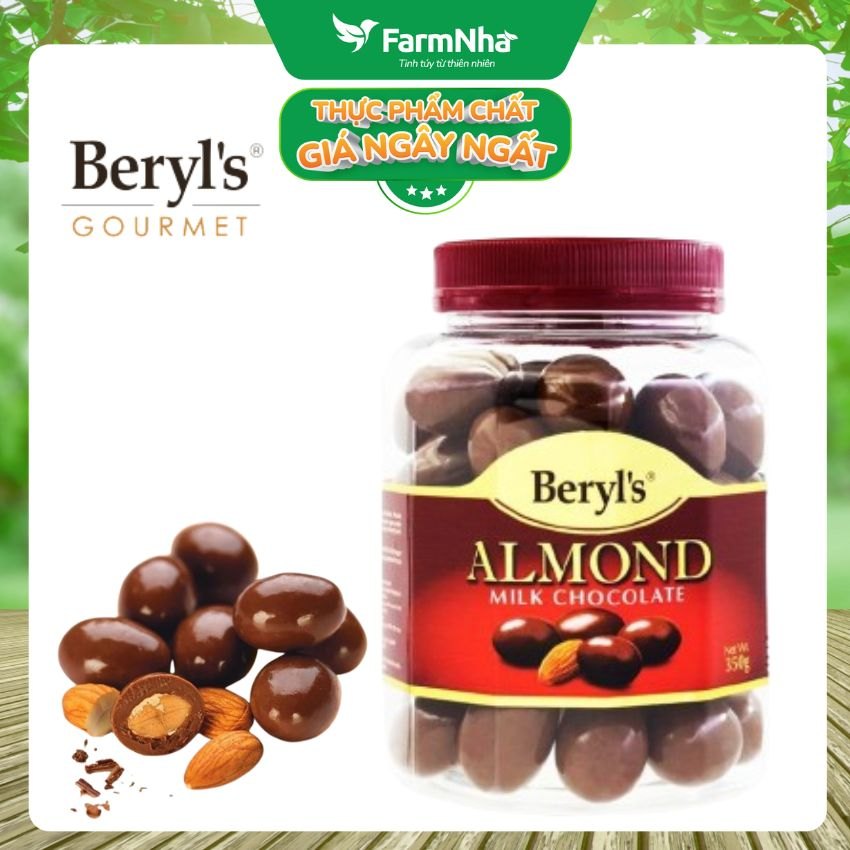 Sô cô la Almond Milk Beryl's 350g - Socola sữa và hạnh nhân thơm ngon béo ngậy