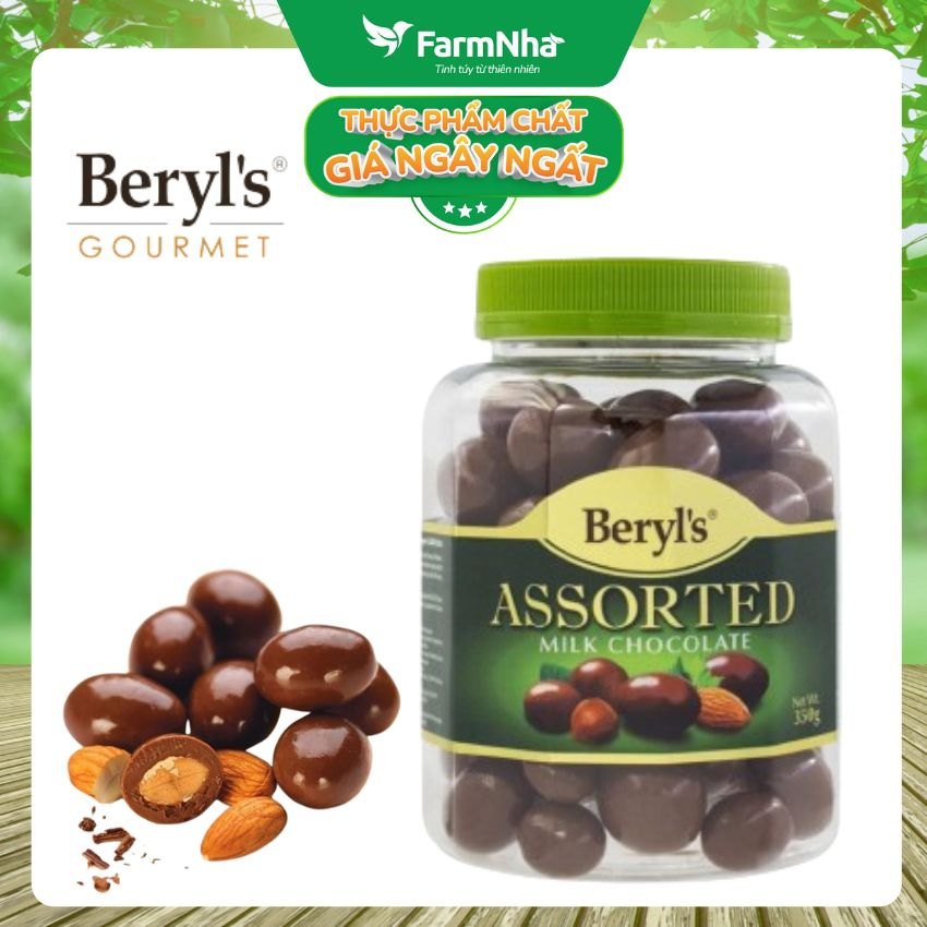 Sô cô la hỗn hợp Assorted Beryl's 350g - Hương Vị độc đáo với hạnh nhân, nho khô và các loại hạt