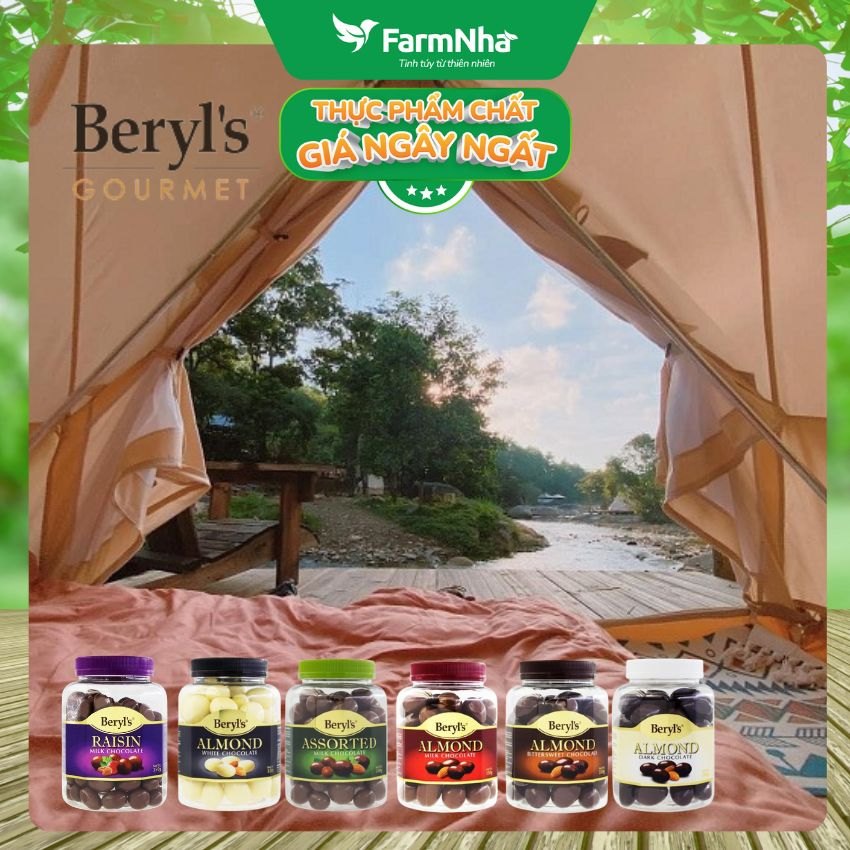 Sô cô la hỗn hợp Assorted Beryl's 350g - Hương Vị độc đáo với hạnh nhân, nho khô và các loại hạt