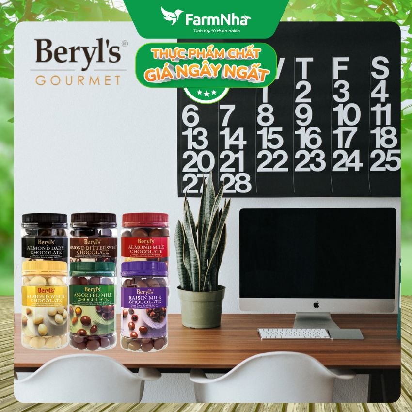 (Combo 3) Sô cô la hỗn hợp Assorted Beryl's 450g - Hương Vị độc đáo với hạnh nhân, nho khô và các loại hạt