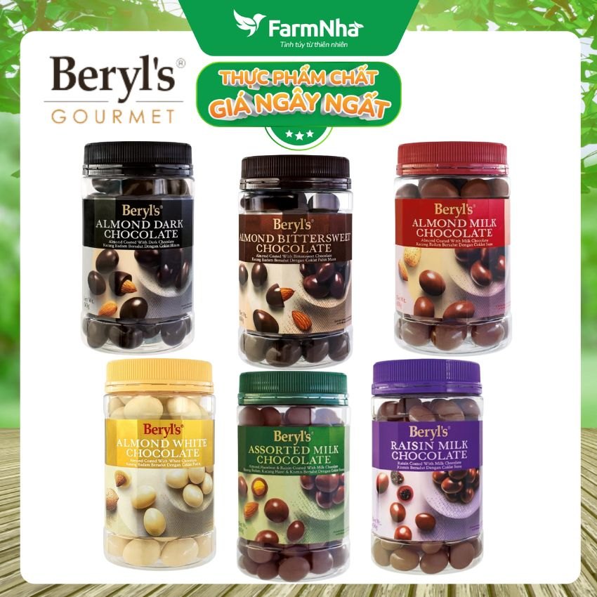 (Combo 3) Sô cô la hỗn hợp Assorted Beryl's 450g - Hương Vị độc đáo với hạnh nhân, nho khô và các loại hạt