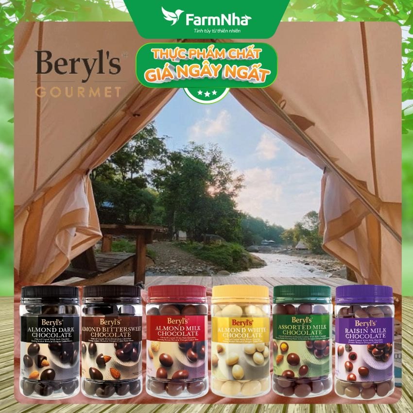 Sô cô la hỗn hợp Assorted Beryl's 450g - Hương Vị độc đáo với hạnh nhân, nho khô và các loại hạt