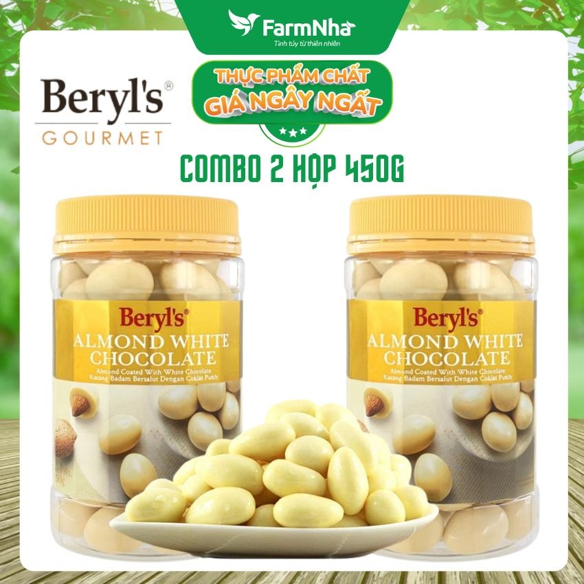 Sô cô la Beryl's 450g Almond White Chocolate - Hương vị tuyệt vời giữa Sô cô la trắng và hạnh nhân thơm giòn