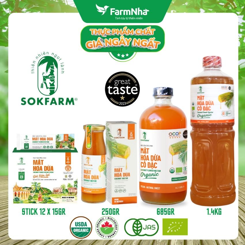 (Combo 2) Mật hoa dừa Sokfarm 250g - Bổ sung khoáng chất và kiểm soát đường huyết hiệu quả