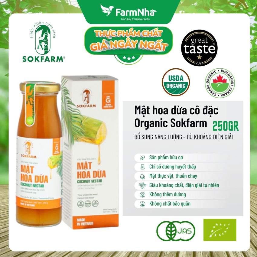 (Combo 2) Mật hoa dừa Sokfarm 250g - Bổ sung khoáng chất và kiểm soát đường huyết hiệu quả