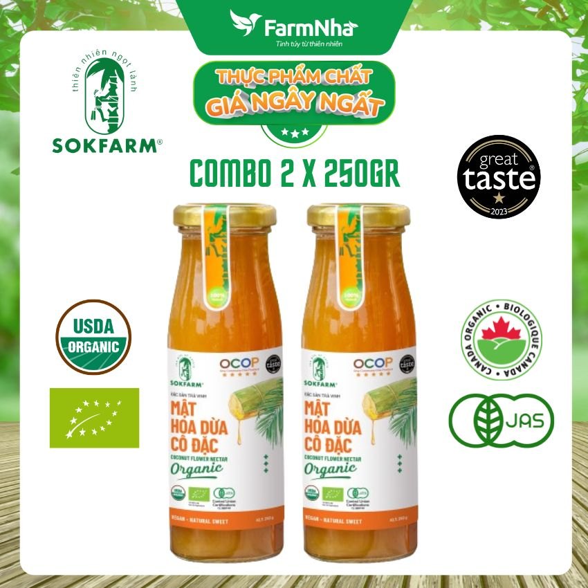 (Combo 2) Mật hoa dừa Sokfarm 250g - Bổ sung khoáng chất và kiểm soát đường huyết hiệu quả