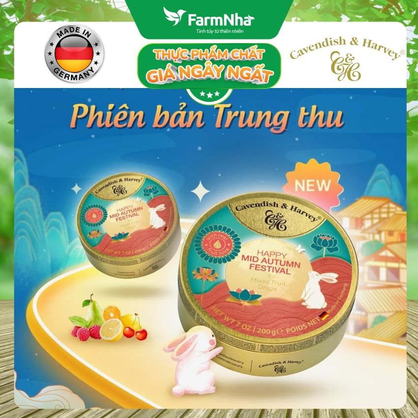 Kẹo Cavendish & Harvey 200g All Fruit Mid Autumn - Món quà tuyệt vời dịp Tết Trung Thu