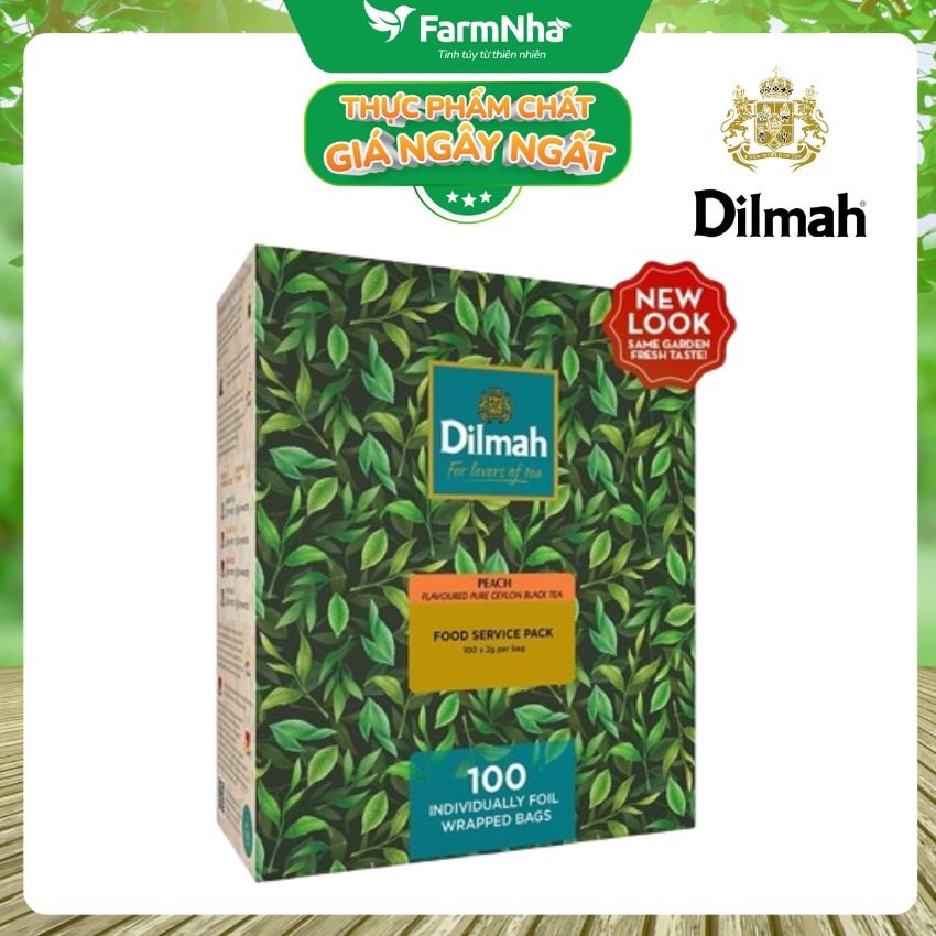 Trà Dilmah hương Đào (FOOD SERVICE) 100 túi x 2gr (túi bạc đặc biệt) - Tinh hoa trà Sri Lanka