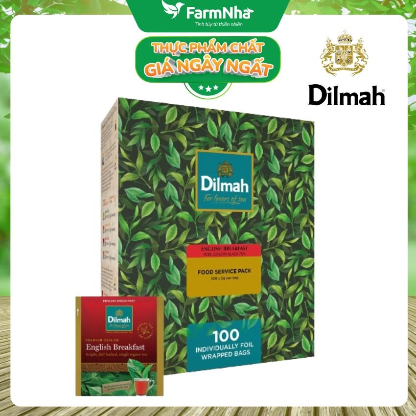 Trà Dilmah English Breakfast (Buổi Sáng Anh Quốc) Túi Lọc 200g (100 Túi x 2g) – Tuyệt vời để khởi đầu một ngày mới