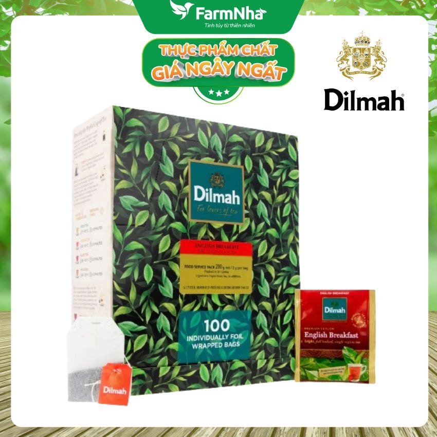 (Combo 2) Trà Dilmah English Breakfast (Buổi Sáng Anh Quốc) Túi Lọc 200g (100 Túi x 2g) – Tuyệt vời để khởi đầu một ngày mới