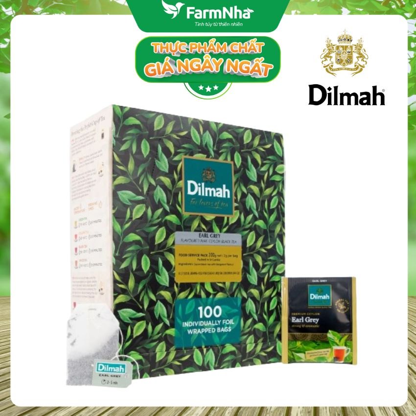 Trà Dilmah Premium Ceylon Earl Grey Tea 200g 100 túi x 2g (Túi Bạc Riêng Biệt) - Tinh Hoa Trà Bá Tước