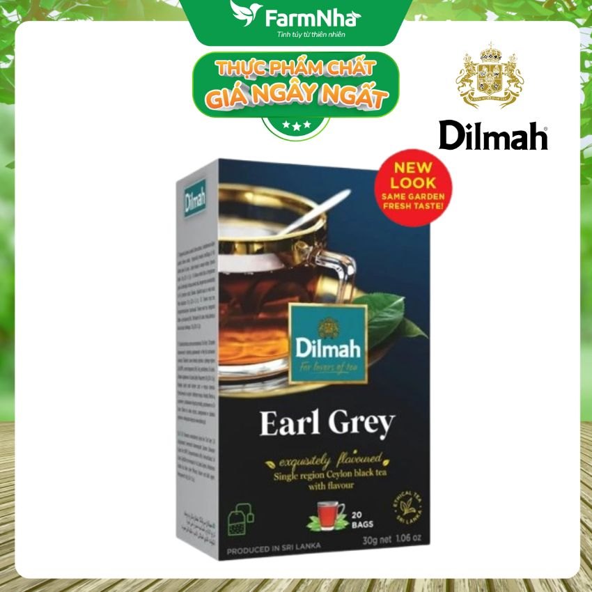 Trà Dilmah Earl Grey (Trà Bá Tước) túi lọc 30g 20 túi x 1.5g - Tinh hoa trà Sri Lanka