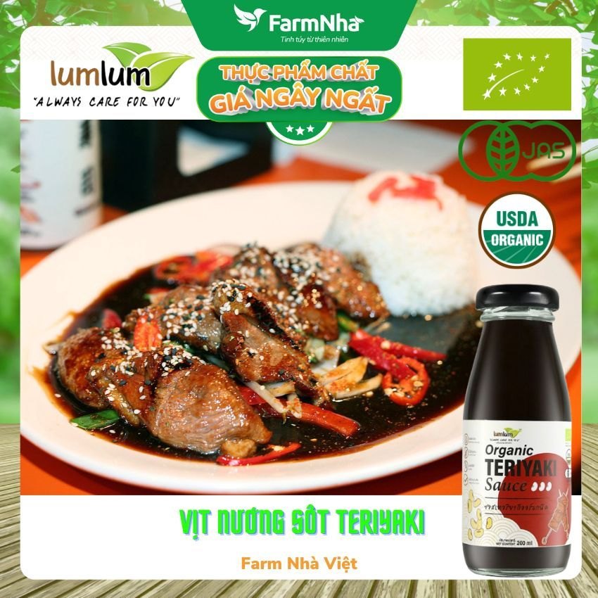 (Combo 3) Sốt Teriyaki Hữu Cơ 200ml Lumlum Organic Teriyaki Sauce - Hương Vị Tinh Tế Từ Thái Lan